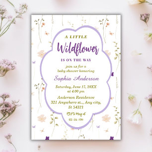 Eine kleine Wildblumen-Baby-Party Einladung