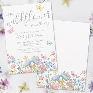 Eine kleine Wildblumen-Baby-Party Einladung