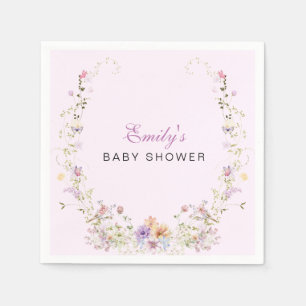 Eine kleine Wildblumen-Baby-Party Serviette
