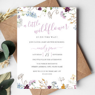 Eine kleine Wildblumen-Blumen-Natur-Baby-Party Einladung