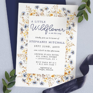 Eine kleine Wildblumen-Boho-Aquarell-Baby-Party Einladung
