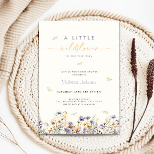 Eine kleine Wildblumen-Frühlings-Baby-Shower-Einla Einladung