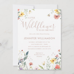 Eine kleine Wildblumen-Mädchen-Baby-Party Einladung