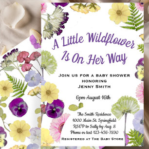 Eine kleine Wildblumen-Mädchen-Baby-Shower-Einladu Einladung