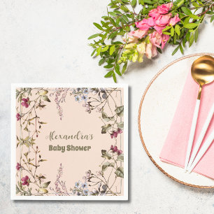Eine kleine Wildblumen-Mädchen-Babyparty Serviette