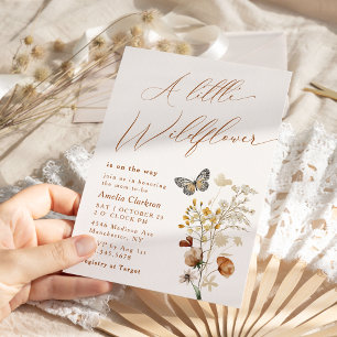 Eine kleine wilde Blume Elegante Babyparty Einladung