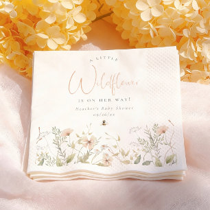 Eine kleine wilde Blumen-Bienen-Mädchen-Baby-Party Serviette