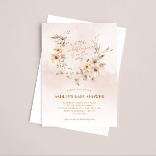 Eine kleine wilde Blumen-Boho-Baby-Party Einladung