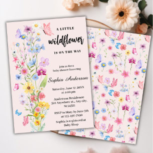 Eine kleine wilde Blumen Mädchen-Baby-Party Einladung