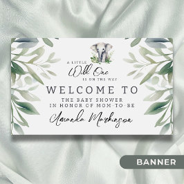 Eine kleine wilde Elefantendusche. Empfang Banner