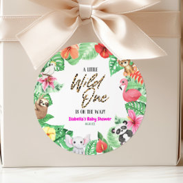 Eine kleine wilde Tierdusche. Runder Aufkleber