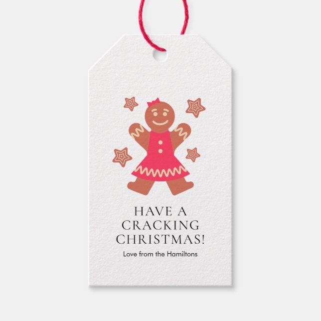 Eine knackige Weihnachtsdame Geschenkanhänger (Vorderseite)