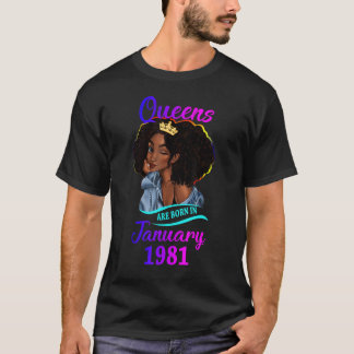 Eine Königin ist Geboren im Januar 1981 Happy 42.  T-Shirt