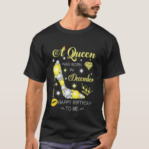 Eine Königin war im Dezember Geboren Glitzer Diama T-Shirt