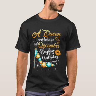 Eine Königin war im Dezember Geboren Glitzer Diama T-Shirt