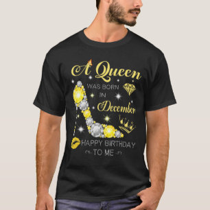 Eine Königin war im Dezember Geboren Glitzer Diama T-Shirt