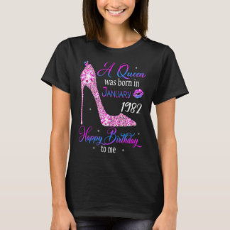 Eine Königin war im Januar 1982, 41. Geburtstag, G T-Shirt