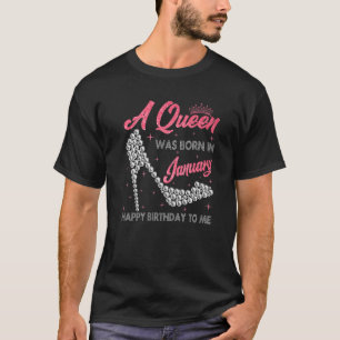 Eine Königin war im Januar High Heel Geburtstag Gi T-Shirt