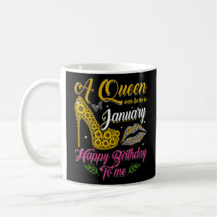 Eine Königin war im Januar Sonnenblumen High Heels Kaffeetasse
