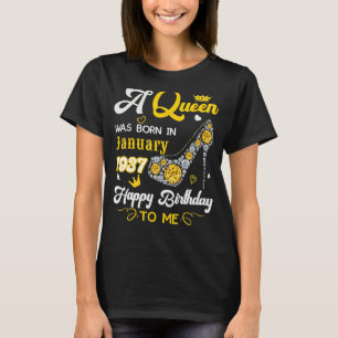 Eine Königin wurde im Januar 1937 zum Geburtstag G T-Shirt