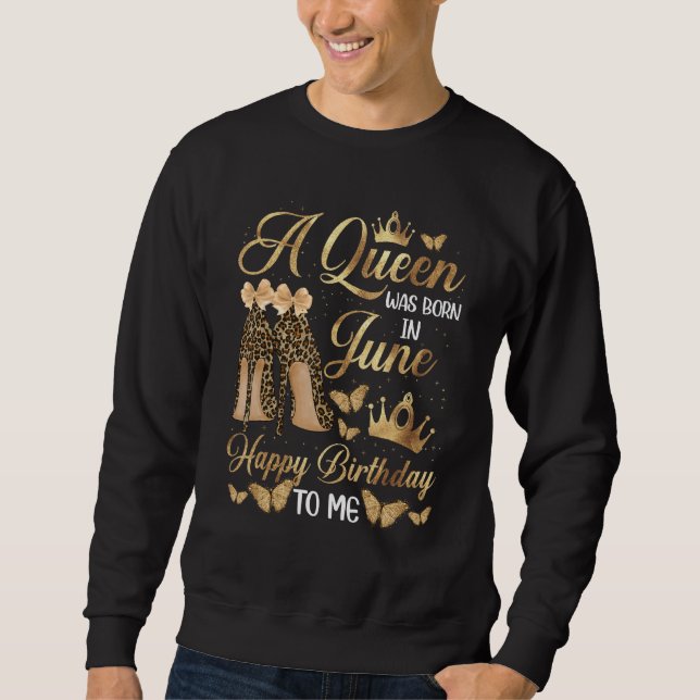 Eine Königin wurde im Juni High Heels Leopard Quee Sweatshirt (Vorderseite)