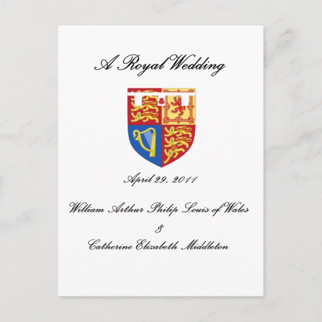 Eine königliche Hochzeit Postkarte (Vorderseite)