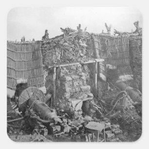 Eine Körperverletzung des Gewehr-zwei während de Quadratischer Aufkleber