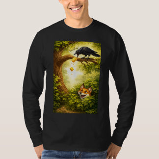 Eine Krähe und ein Fuchs teilen Nahrung T-Shirt