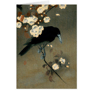 Eine Krähe und eine Blüte durch Ohara Koson Vintag