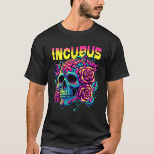 Eine Krähe verließ den Schädelmorgen und Blumen In T-Shirt