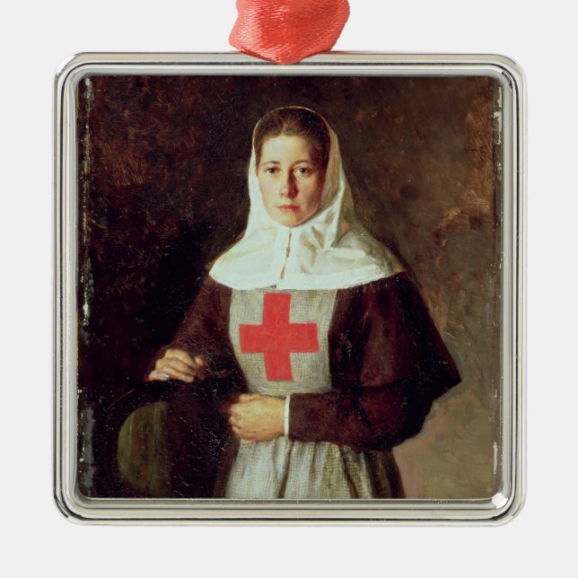 Eine Krankenschwester, 1886 Silbernes Ornament (Vorne)