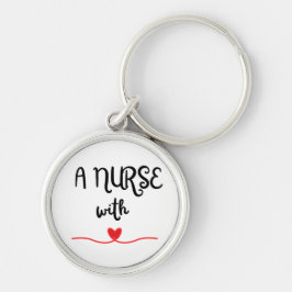Eine Krankenschwester mit Herzkreislauf Schlüsselanhänger