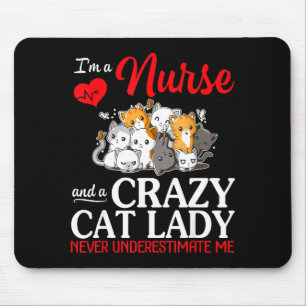 Eine Krankenschwester und eine verrückte Katzenlad Mousepad