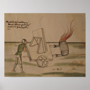 Eine Kriegsmaschine, Illustration von 'De Machinis Poster