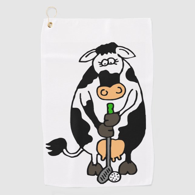 Eine Kuh, die Golf spielt Golfhandtuch (Vorderseite)