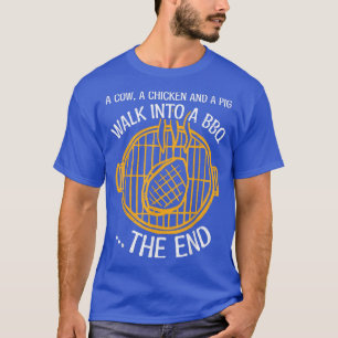 Eine Kuh, ein Huhn und ein Schwein wandern in eine T-Shirt