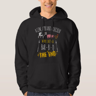 eine Kuh, ein Schwein und ein Huhn gehen in eine B Hoodie