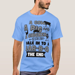 Eine Kuh, ein Schwein und ein Huhn gehen in eine G T-Shirt