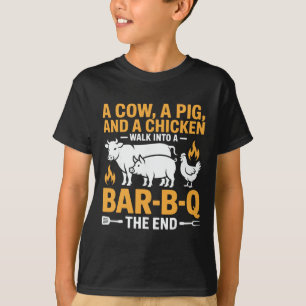 Eine Kuh ein Schwein und ein Huhn gehen in eine R  T-Shirt