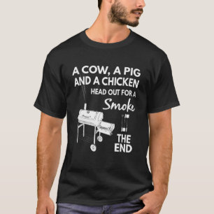 Eine Kuh, ein Schwein und ein Huhn gehen zum rauch T-Shirt