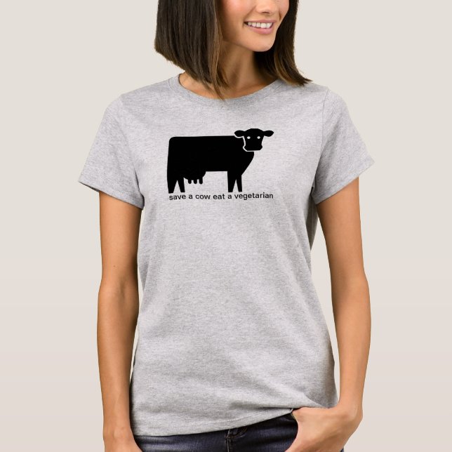 Eine Kuh gerettet, einen Vegetarier essen T-Shirt (Vorderseite)