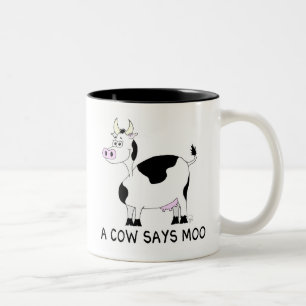 Eine Kuh sagt Moos Zweifarbige Tasse