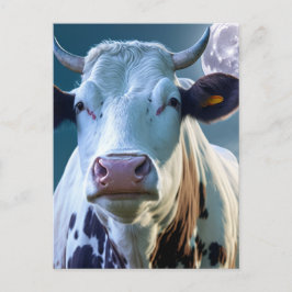 Eine Kuh und die Mondpostkarte Postkarte