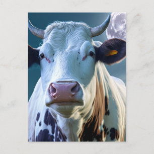Eine Kuh und die Mondpostkarte Postkarte