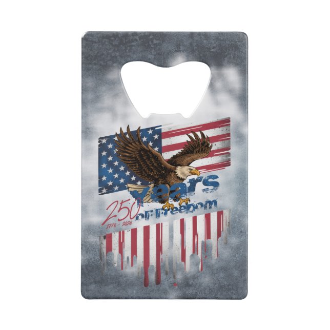 Eine kühne Illustration eines amerikanischen Adler Geldbeutel Flaschenöffner (Vorderseite)