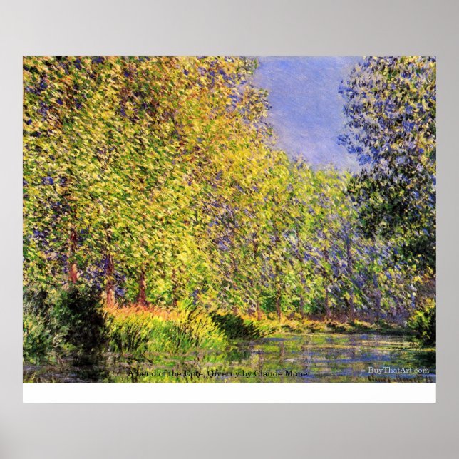 Eine Kurve des Epte, Giverny von Claude Monet Poster (Vorne)
