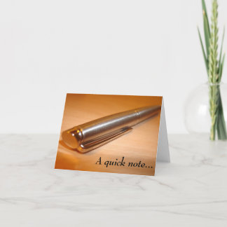 "Eine kurze Anmerkung..." Mitteilungskarte