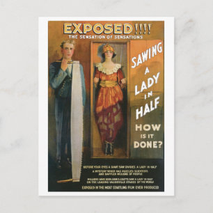 Eine Lady in halb ~ Magier Vintag Magic Magic Act Postkarte