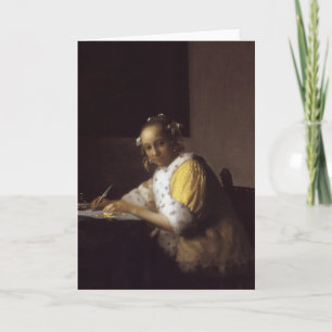 Eine Lady Writing Karte