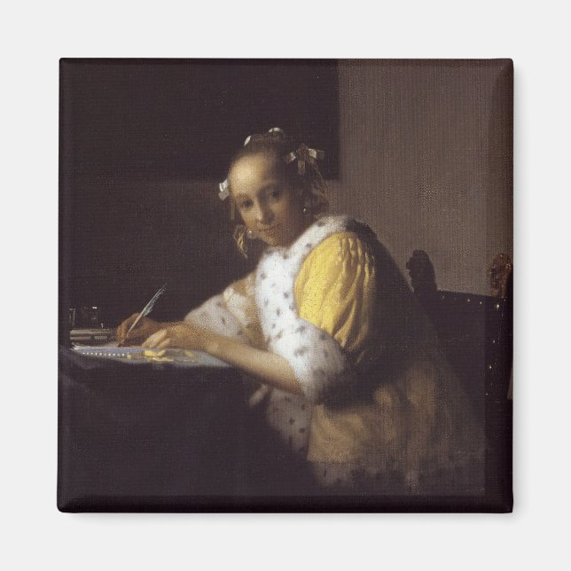 Eine Lady Writing Magnet (Vorne)